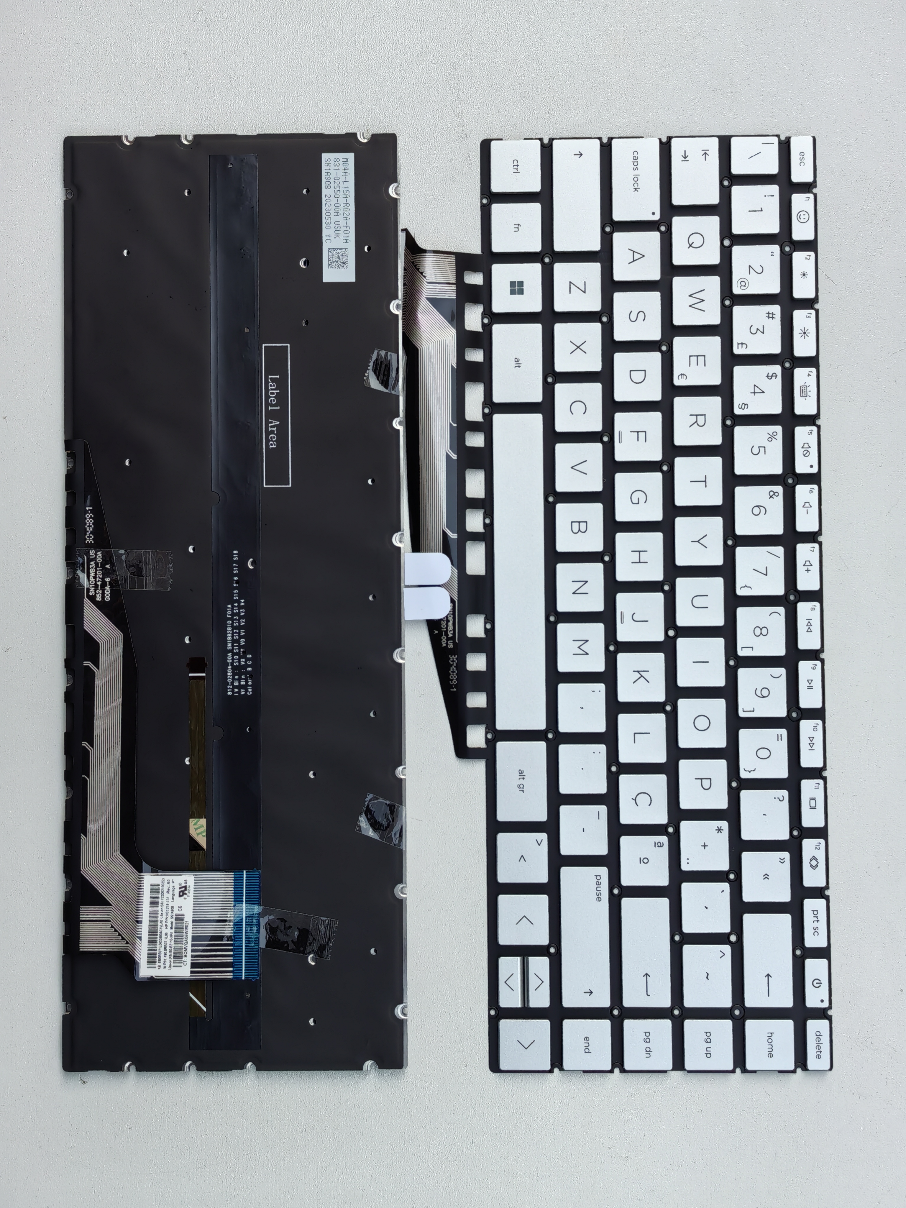 Picture of New Replacement Laptop Keyboard For HP 14-EH small carriage return SILVER Backlit PO Layout